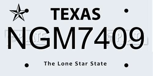 NGM7409 Texas License Plate