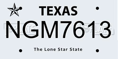 NGM7613 Texas License Plate