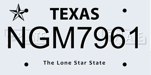 NGM7961 Texas License Plate