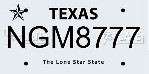 NGM8777 Texas License Plate