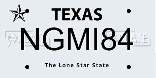 NGMI84 Texas License Plate