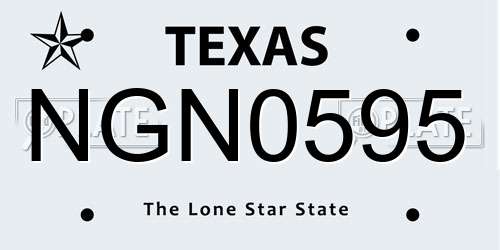 NGN0595 Texas License Plate