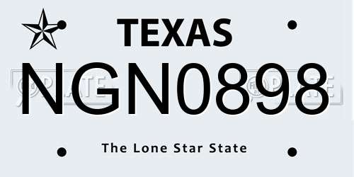 NGN0898 Texas License Plate