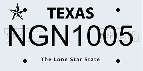 NGN1005 Texas License Plate