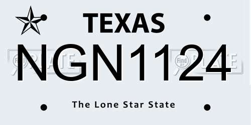 NGN1124 Texas License Plate