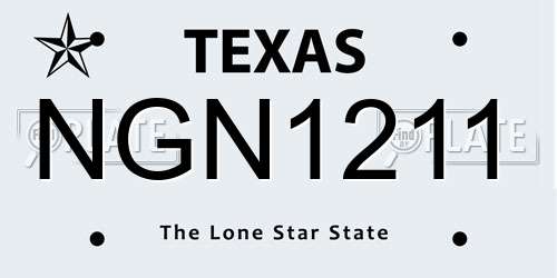 NGN1211 Texas License Plate