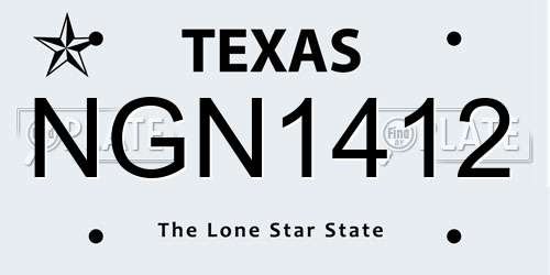 NGN1412 Texas License Plate