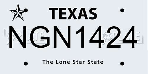 NGN1424 Texas License Plate