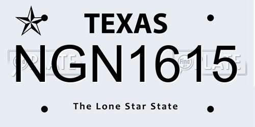 NGN1615 Texas License Plate