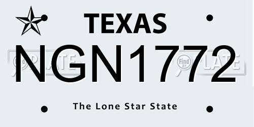 NGN1772 Texas License Plate