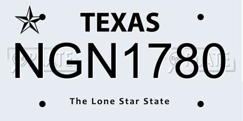NGN1780 Texas License Plate
