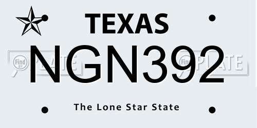 NGN392 Texas License Plate
