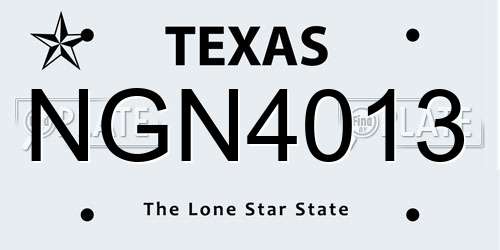 NGN4013 Texas License Plate