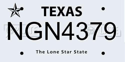NGN4379 Texas License Plate