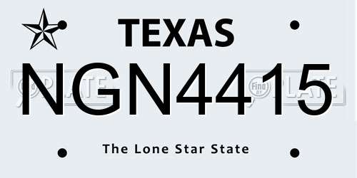 NGN4415 Texas License Plate
