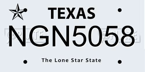NGN5058 Texas License Plate
