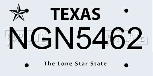 NGN5462 Texas License Plate