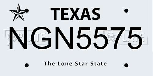 NGN5575 Texas License Plate