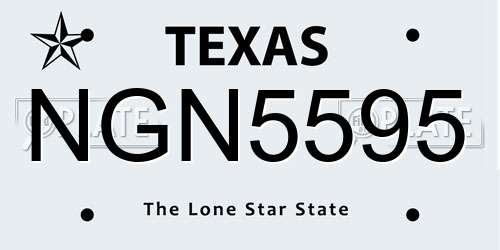 NGN5595 Texas License Plate