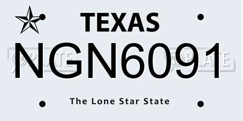 NGN6091 Texas License Plate