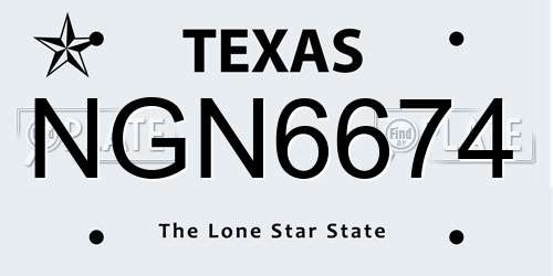NGN6674 Texas License Plate