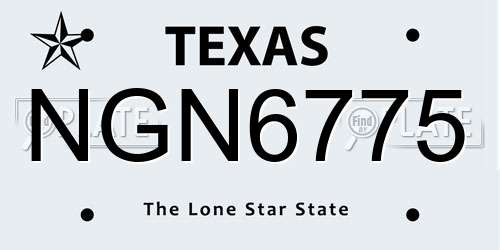 NGN6775 Texas License Plate