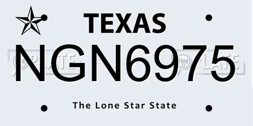 NGN6975 Texas License Plate