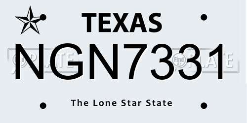 NGN7331 Texas License Plate