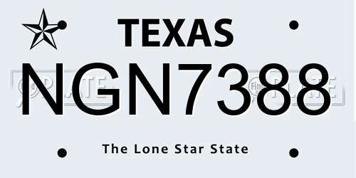 NGN7388 Texas License Plate