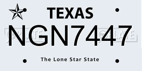 NGN7447 Texas License Plate