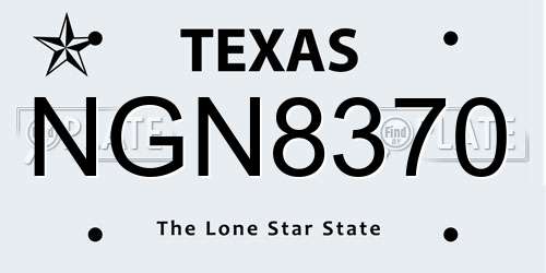 NGN8370 Texas License Plate
