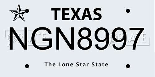 NGN8997 Texas License Plate