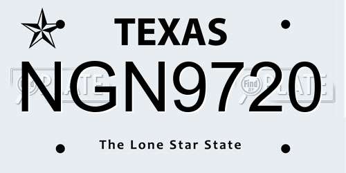 NGN9720 Texas License Plate
