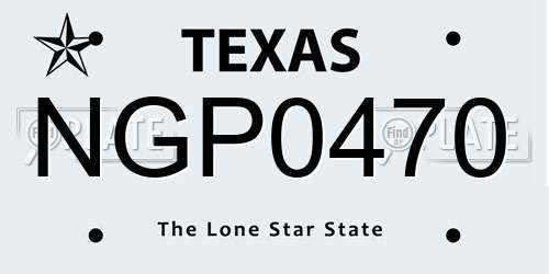 NGP0470 Texas License Plate