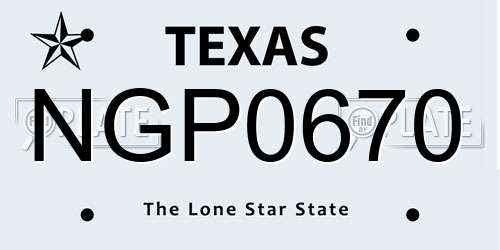 NGP0670 Texas License Plate