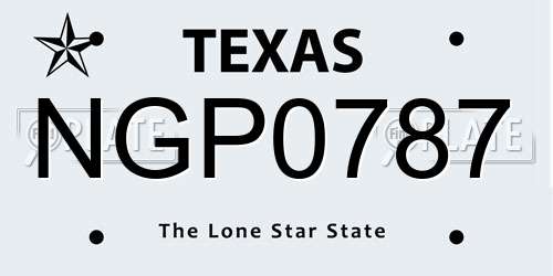 NGP0787 Texas License Plate