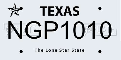 NGP1010 Texas License Plate