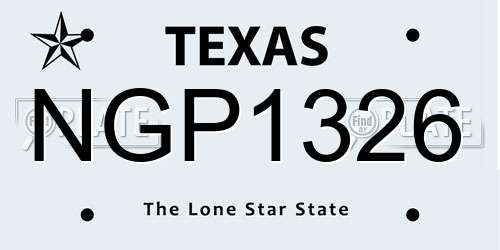 NGP1326 Texas License Plate