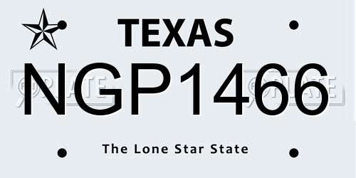 NGP1466 Texas License Plate