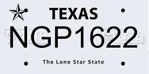 NGP1622 Texas License Plate