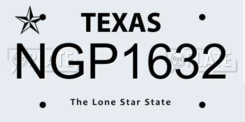 NGP1632 Texas License Plate