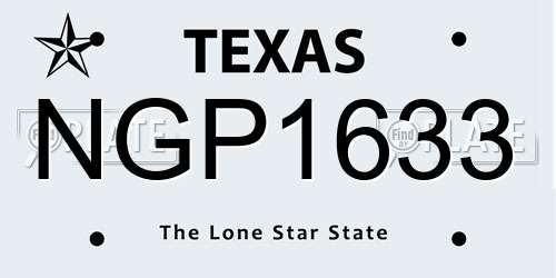NGP1633 Texas License Plate