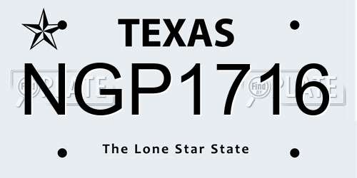 NGP1716 Texas License Plate