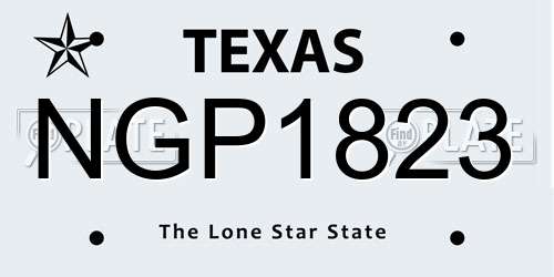 NGP1823 Texas License Plate