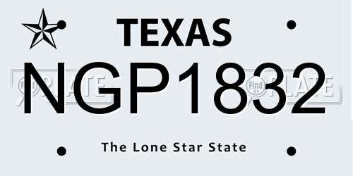 NGP1832 Texas License Plate