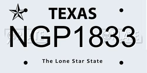 NGP1833 Texas License Plate