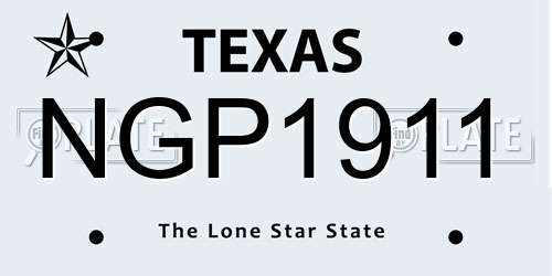 NGP1911 Texas License Plate