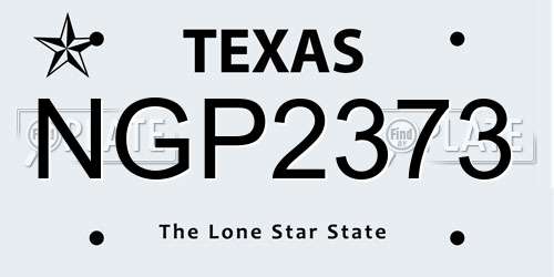 NGP2373 Texas License Plate