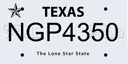 NGP4350 Texas License Plate
