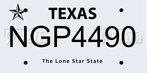 NGP4490 Texas License Plate